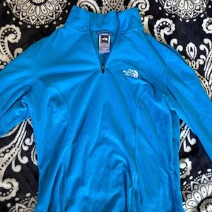 North face long sleeve zip blue